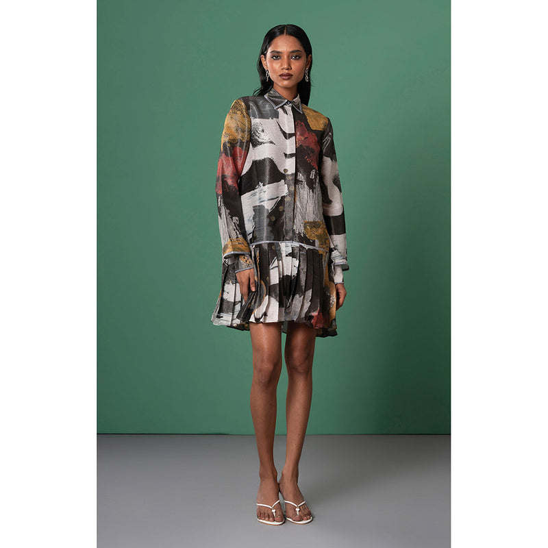 Advait Multi-Color Ecru Shirt Dress