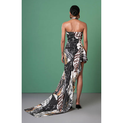 Advait Multi-Color Chasm Ruffled Dress