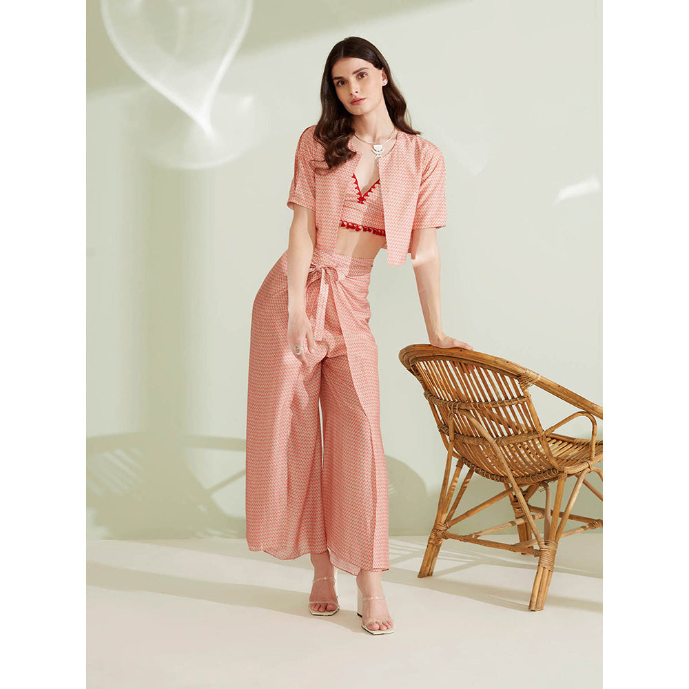 1999AD Raisa Peach Bustier & Pant with Jacket Co-Ord (Set of 3)