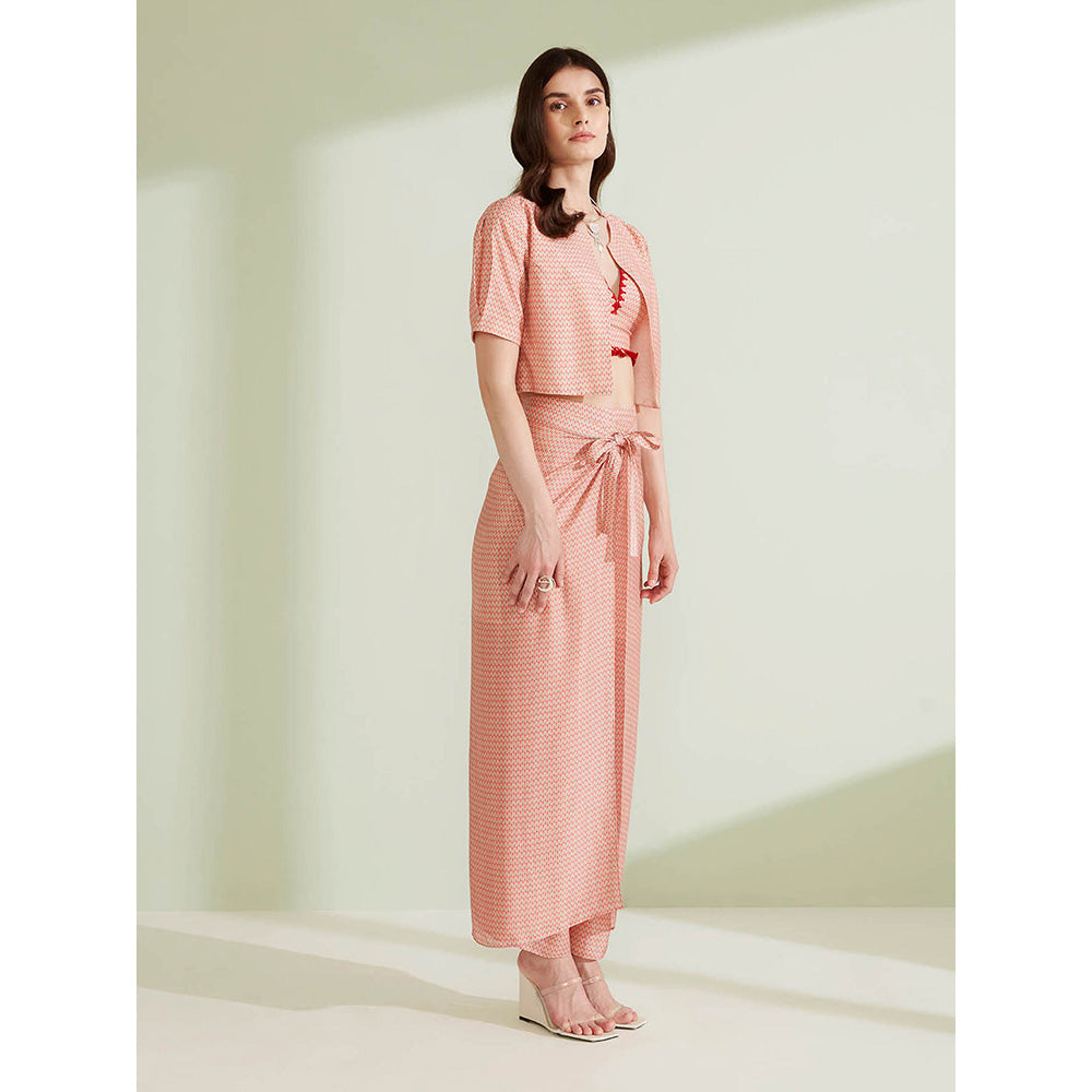 1999AD Raisa Peach Bustier & Pant with Jacket Co-Ord (Set of 3)