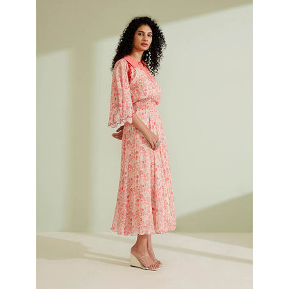 1999AD Arbor Peach Floral Dress