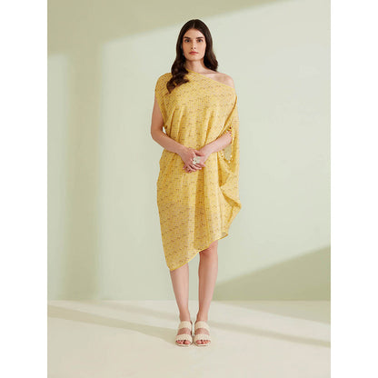 1999AD Ornella Yellow Asymmetrical Dress