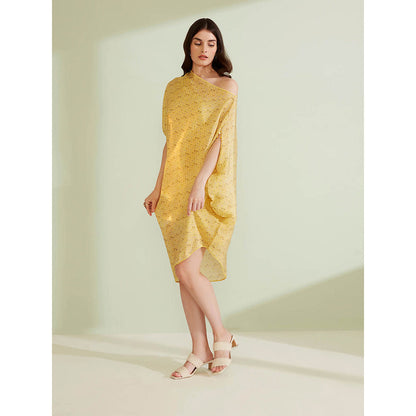 1999AD Ornella Yellow Asymmetrical Dress