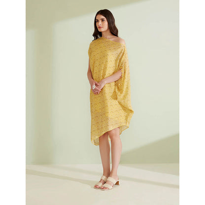 1999AD Ornella Yellow Asymmetrical Dress