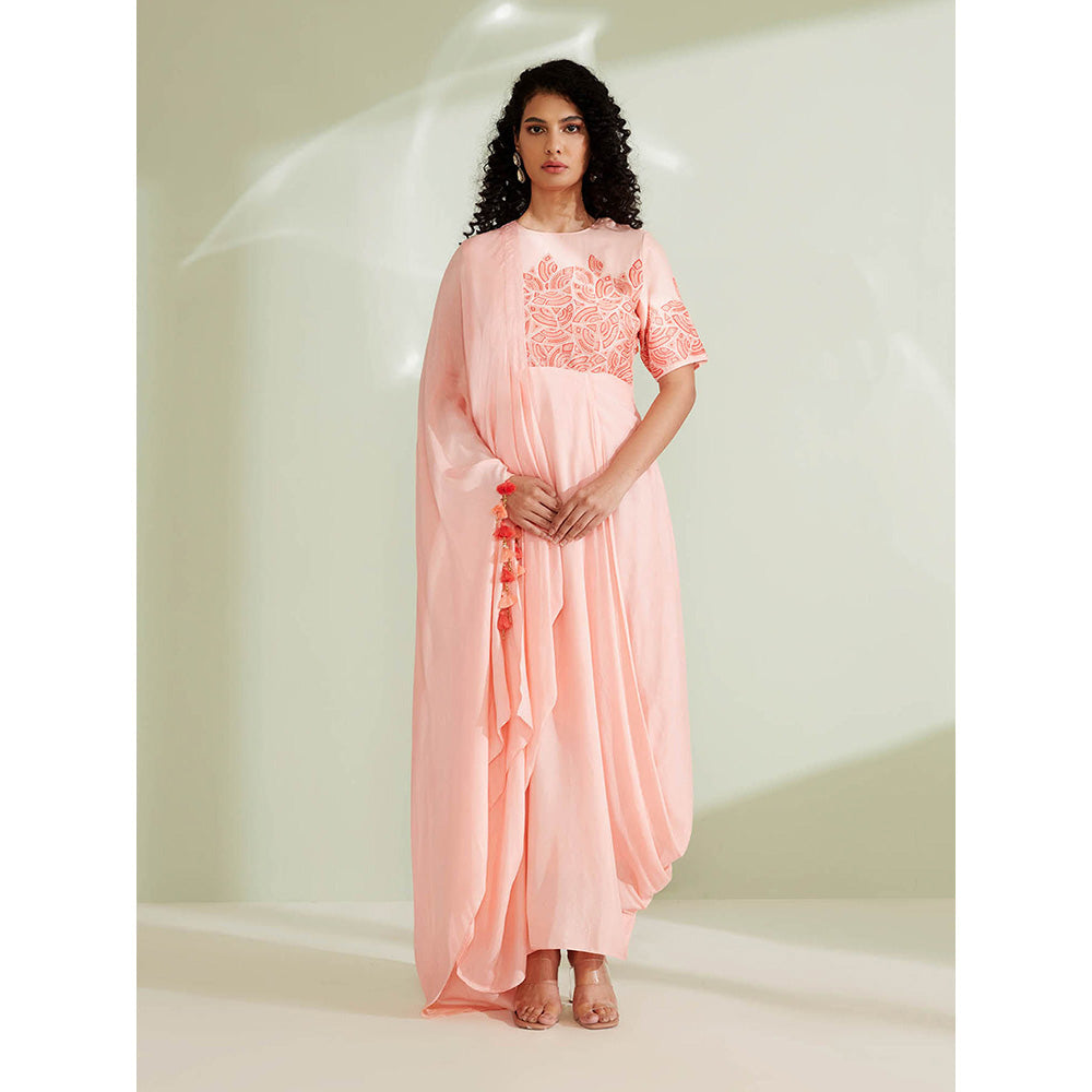 1999AD Winnik Peach Draped Gown