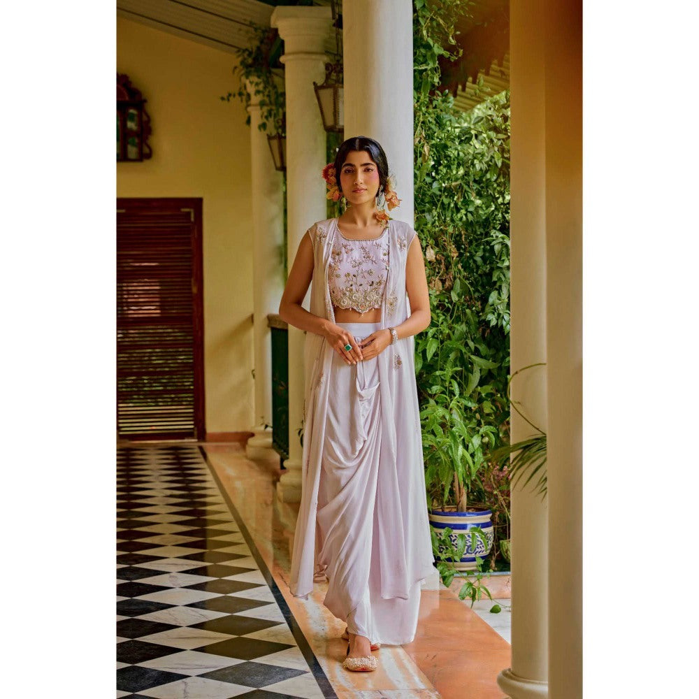 1999AD Beige Cape With Top And Skirt (Set of 3)