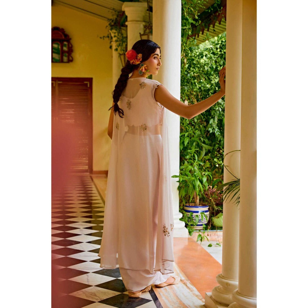 1999AD Beige Cape With Top And Skirt (Set of 3)