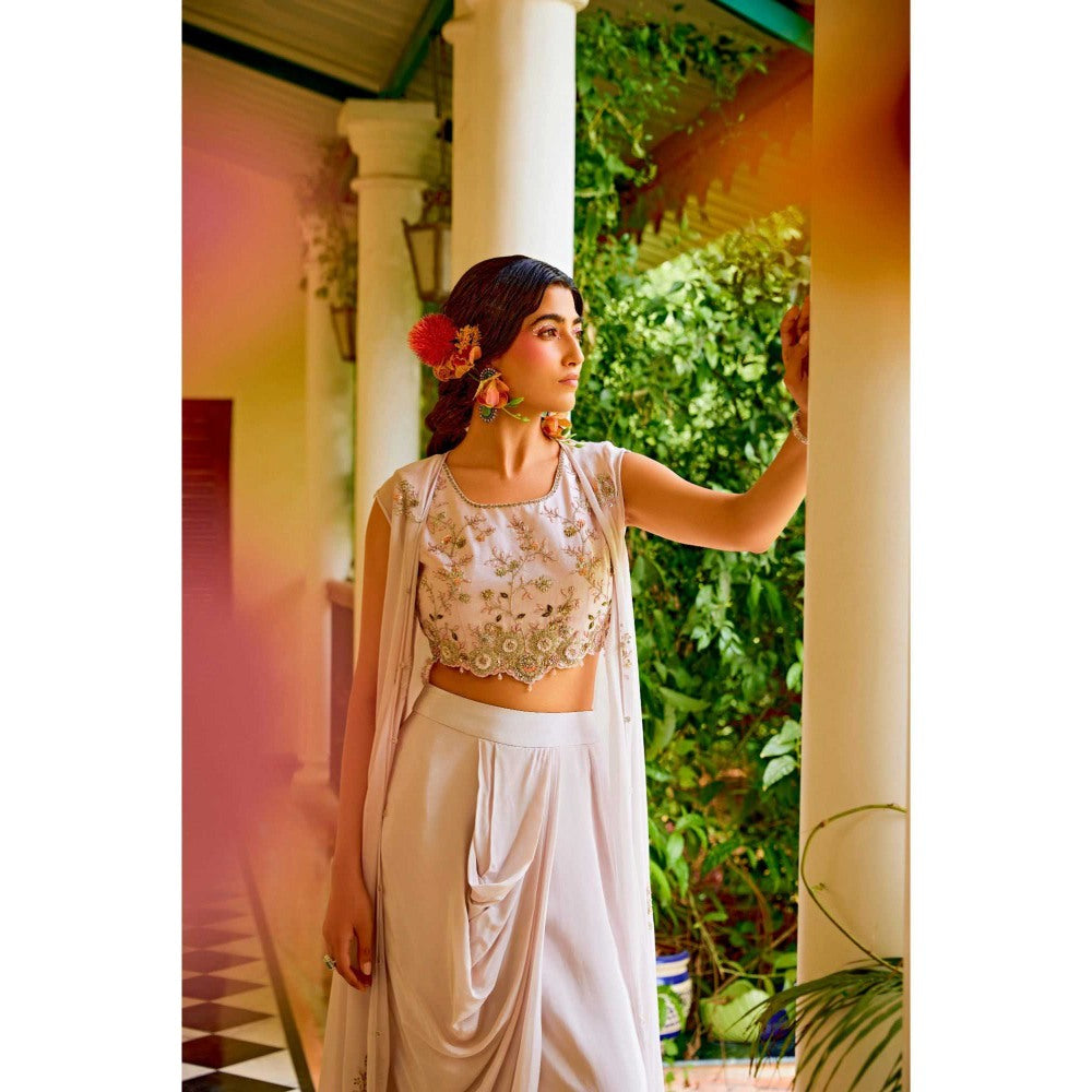 1999AD Beige Cape With Top And Skirt (Set of 3)