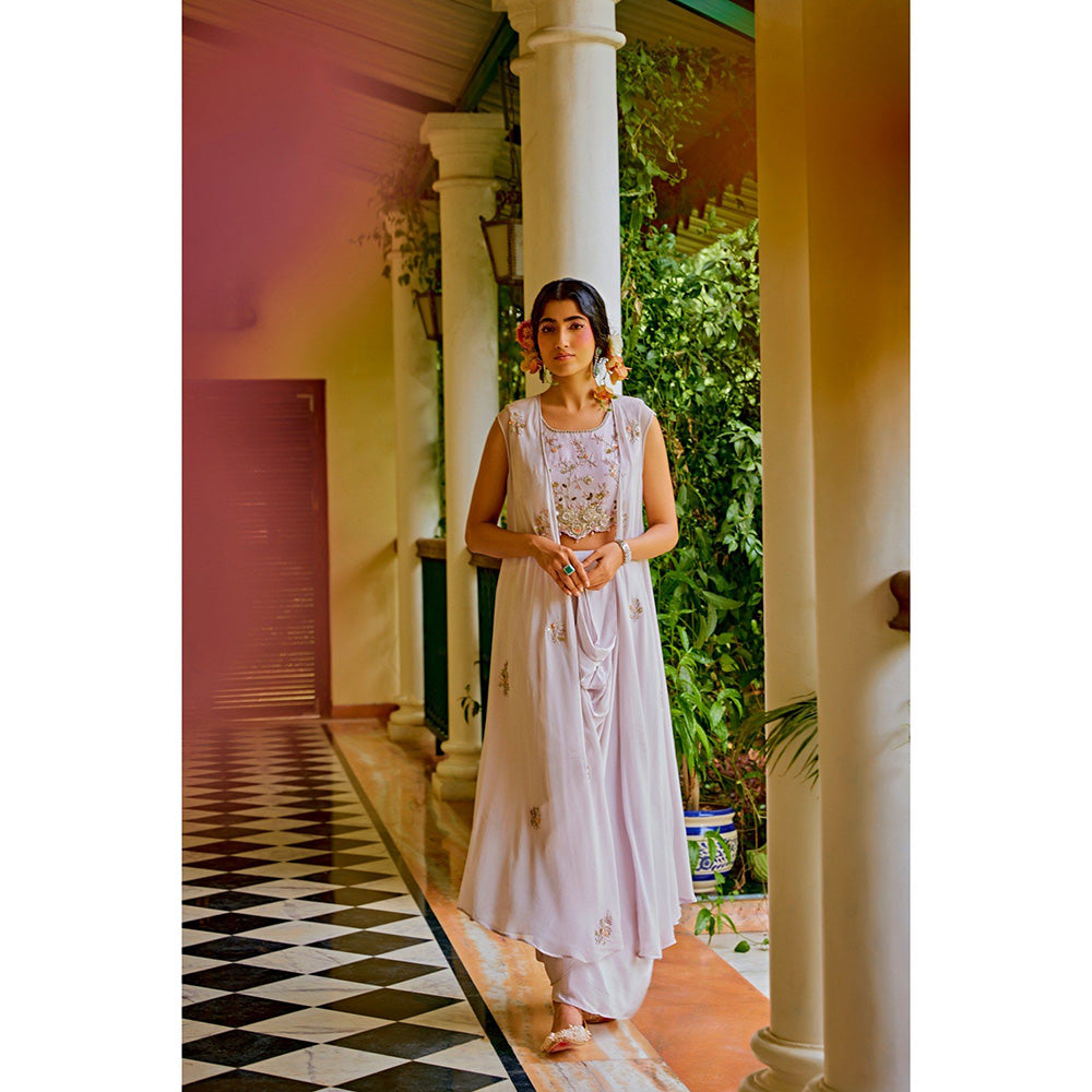 1999AD Beige Cape With Top And Skirt (Set of 3)