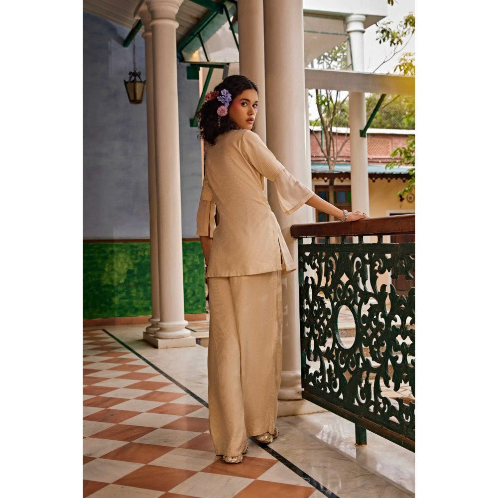 1999AD Beige Linen Satin Co-Rd (Set of 2)