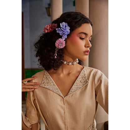 1999AD Beige Linen Satin Co-Rd (Set of 2)