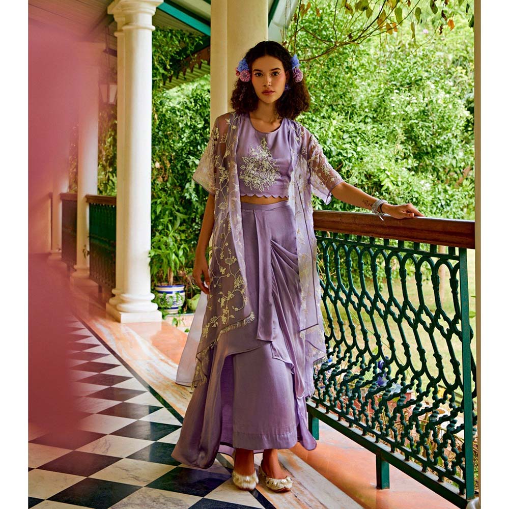 1999AD Lavender Top With Skirt And Cape (Set of 3)