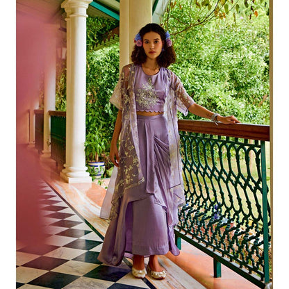 1999AD Lavender Top With Skirt And Cape (Set of 3)