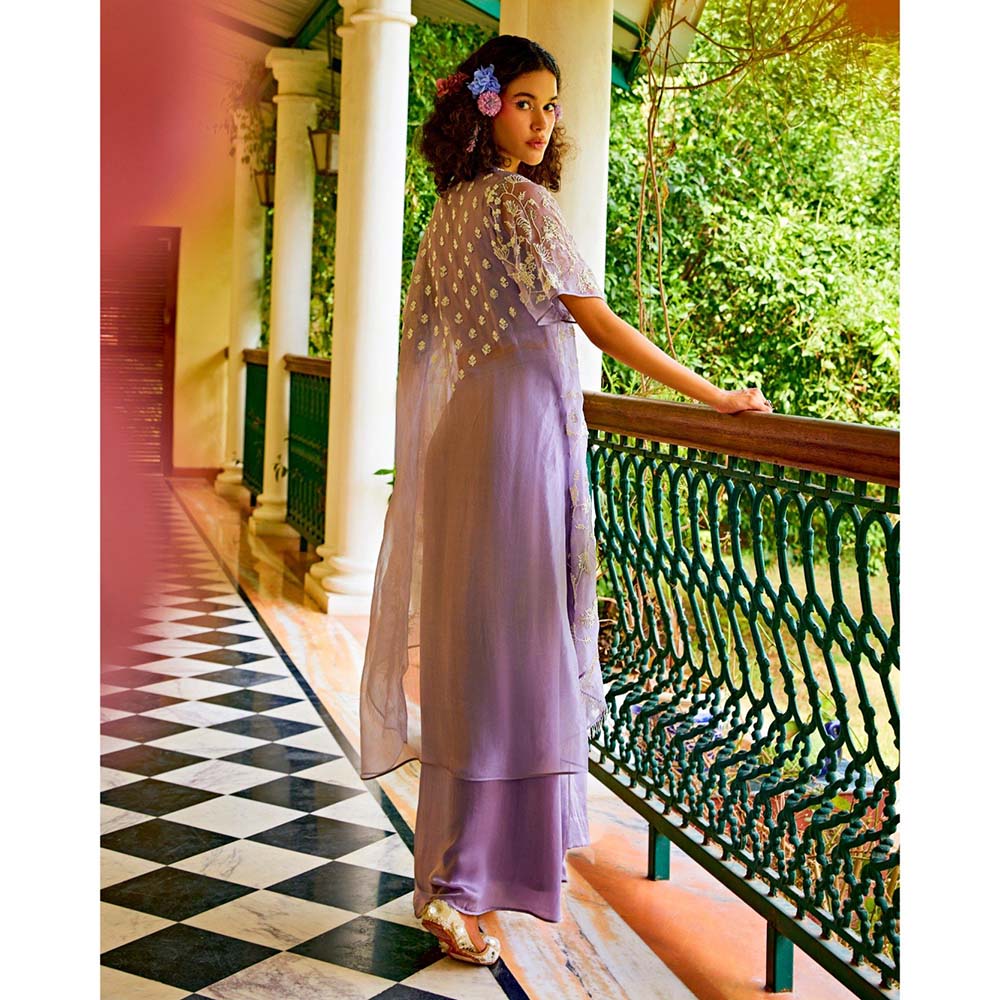 1999AD Lavender Top With Skirt And Cape (Set of 3)