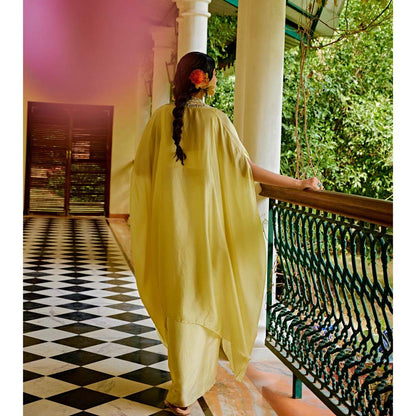 1999AD Yellow Organza Cape With Bustier And Skirt (Set of 3)