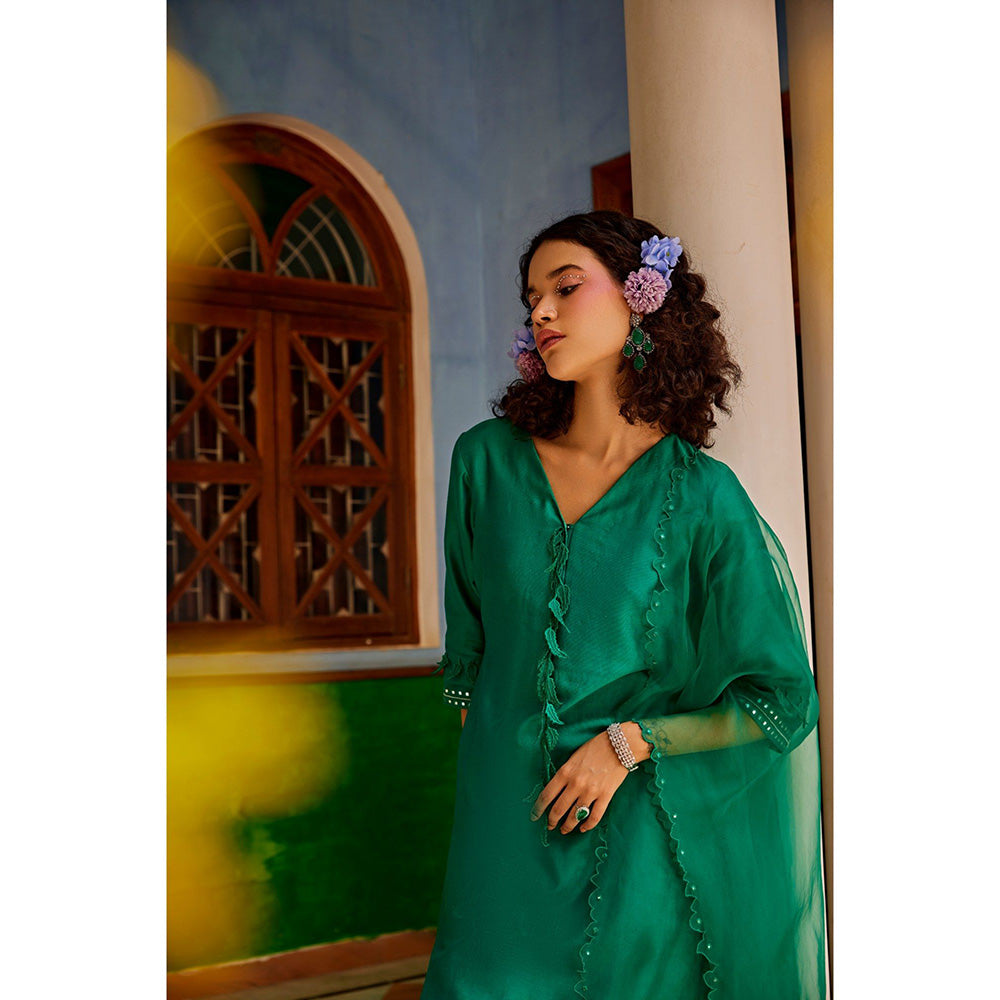 1999AD Forest Green Kurta With Pant (Set of 2)