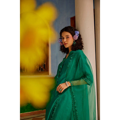 1999AD Forest Green Kurta With Pant (Set of 2)