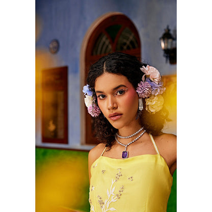 1999AD Yellow Halter Sharara with Kurta and Dupatta (Set of 3)