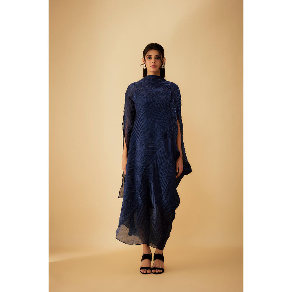 1999AD Drape Dress with Inner- Navy Blue (Set of 2)