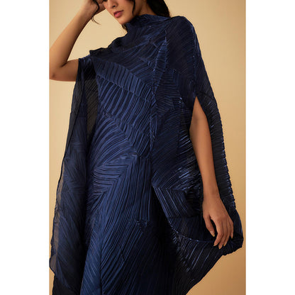 1999AD Drape Dress with Inner- Navy Blue (Set of 2)