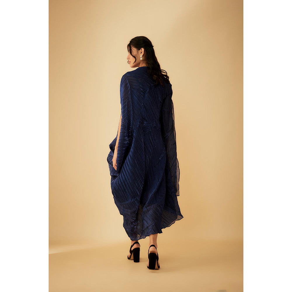 1999AD Drape Dress with Inner- Navy Blue (Set of 2)