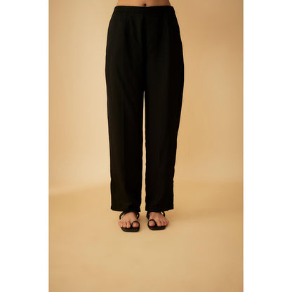 1999AD Black Georgette A Fully Embellished Kurti with Pant and Belt (Set of 3)