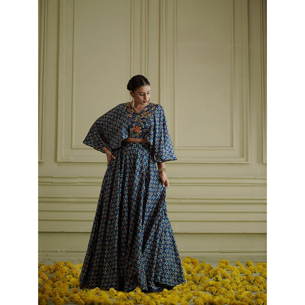 AFFROZ Maaya Cape Style Blouse and Lehenga (Set of 2)