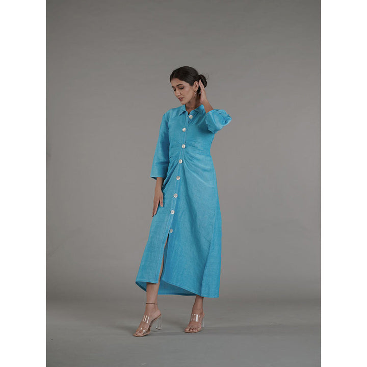 AFFROZ Asal Sky Blue Dress