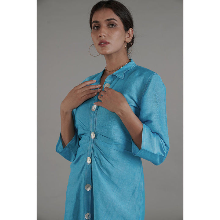 AFFROZ Asal Sky Blue Dress