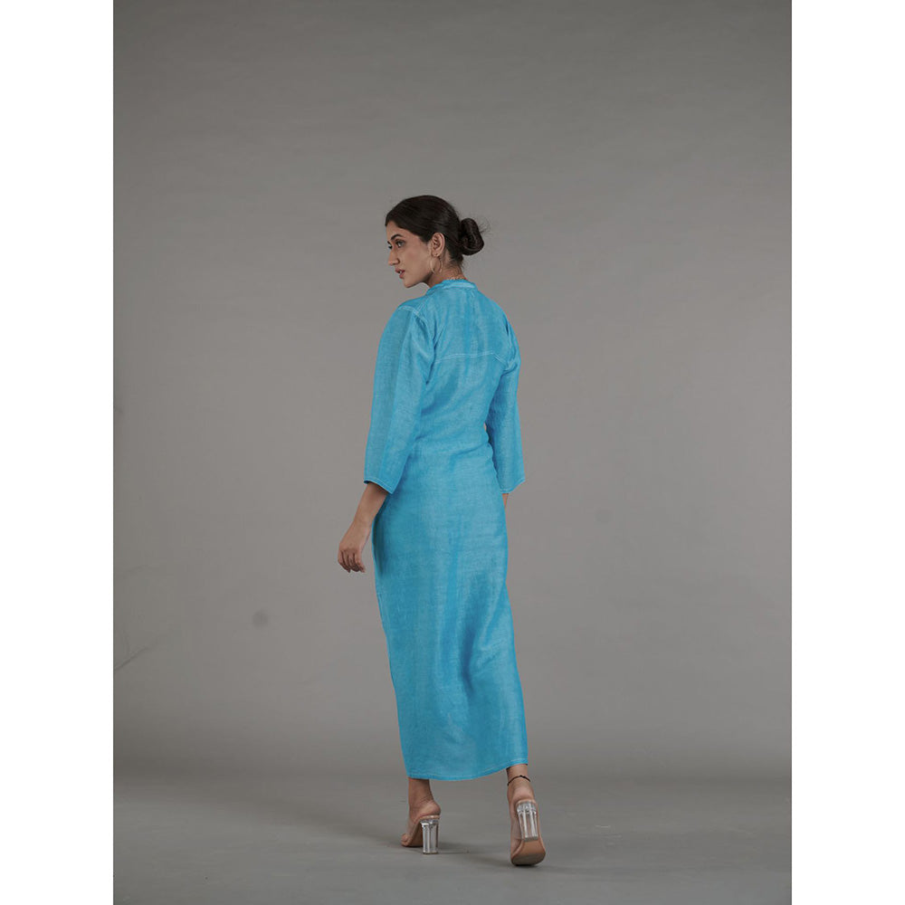 AFFROZ Asal Sky Blue Dress