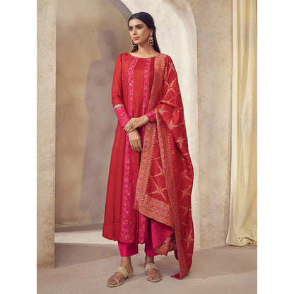 AFFROZ Tehzeeb Anarkali Kurta with Pant and Dupatta (Set of 3)