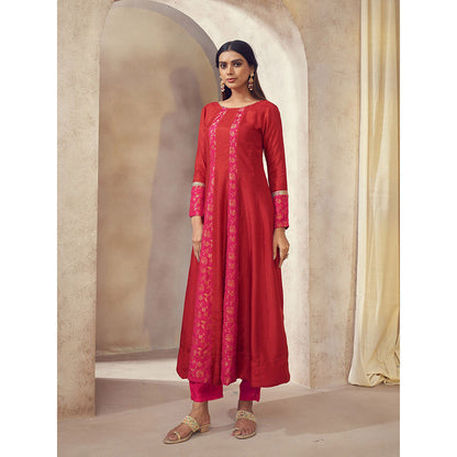 AFFROZ Tehzeeb Anarkali Kurta with Pant and Dupatta (Set of 3)