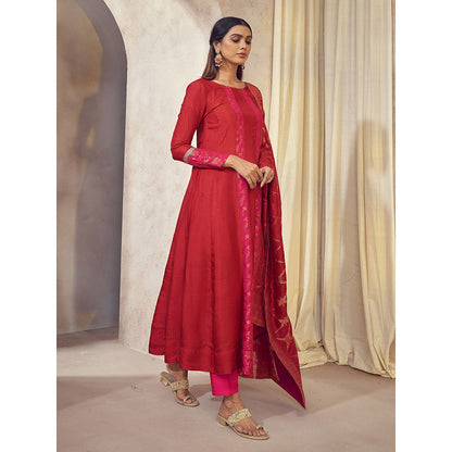 AFFROZ Tehzeeb Anarkali Kurta with Pant and Dupatta (Set of 3)