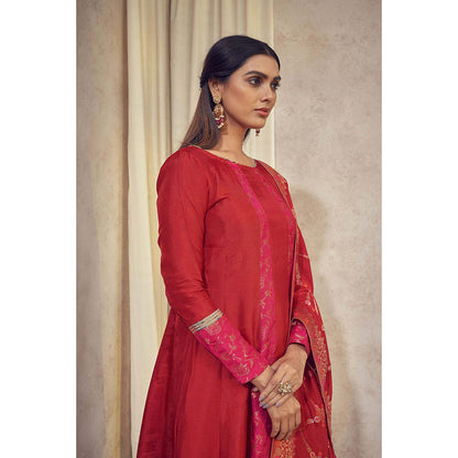 AFFROZ Tehzeeb Anarkali Kurta with Pant and Dupatta (Set of 3)