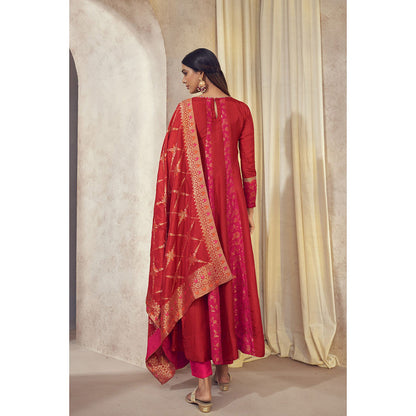 AFFROZ Tehzeeb Anarkali Kurta with Pant and Dupatta (Set of 3)