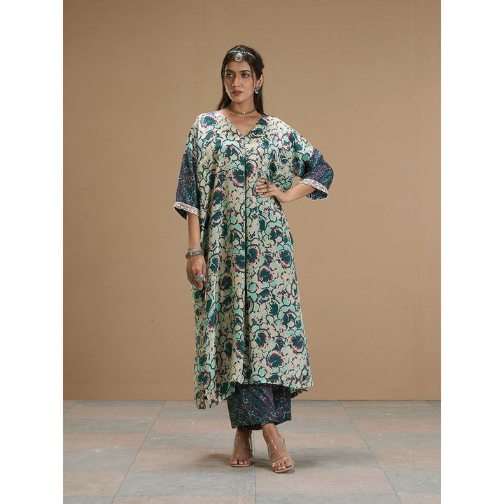 AFFROZ Taabir Green Printed Kurta with Palazzo (Set of 2)