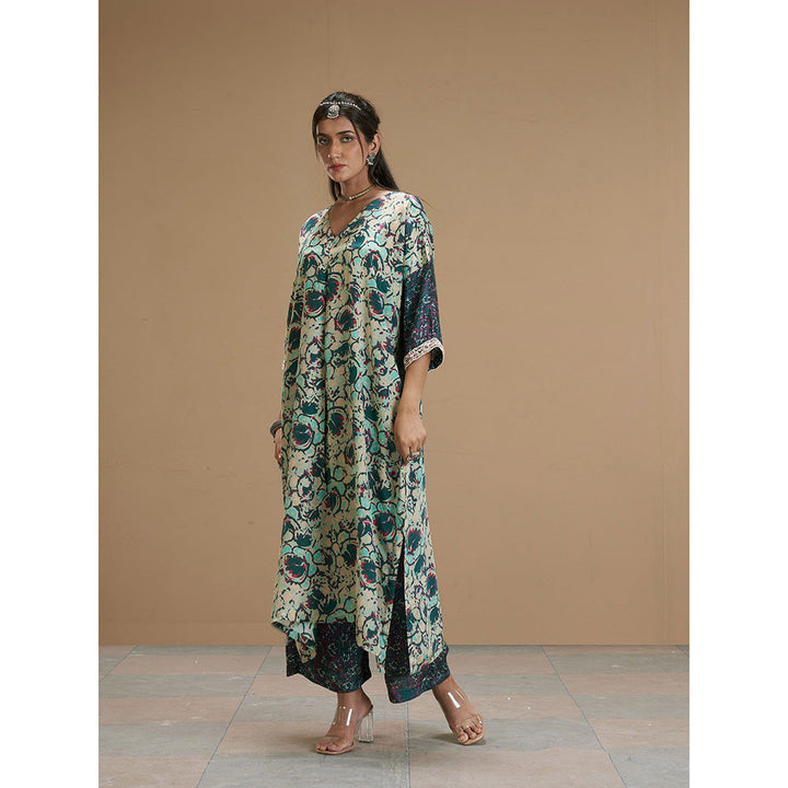 AFFROZ Taabir Green Printed Kurta with Palazzo (Set of 2)