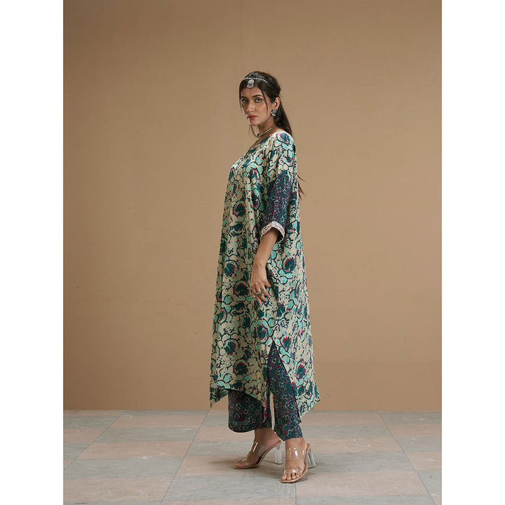 AFFROZ Taabir Green Printed Kurta with Palazzo (Set of 2)