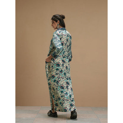 AFFROZ Taabir Green Color Printed Shift Dress