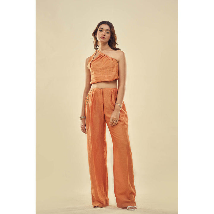 AFFROZ Summer Paradise Rust Co Ord (Set of 2)