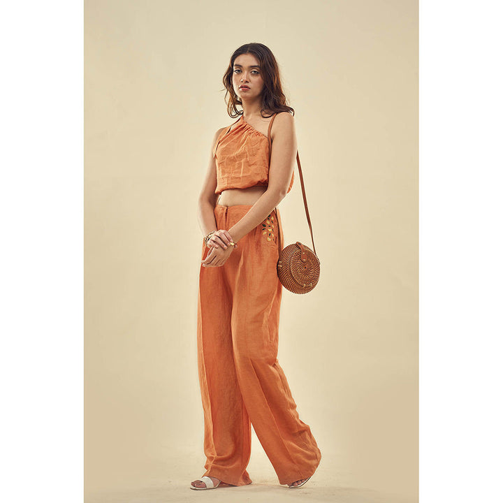 AFFROZ Summer Paradise Rust Co Ord (Set of 2)