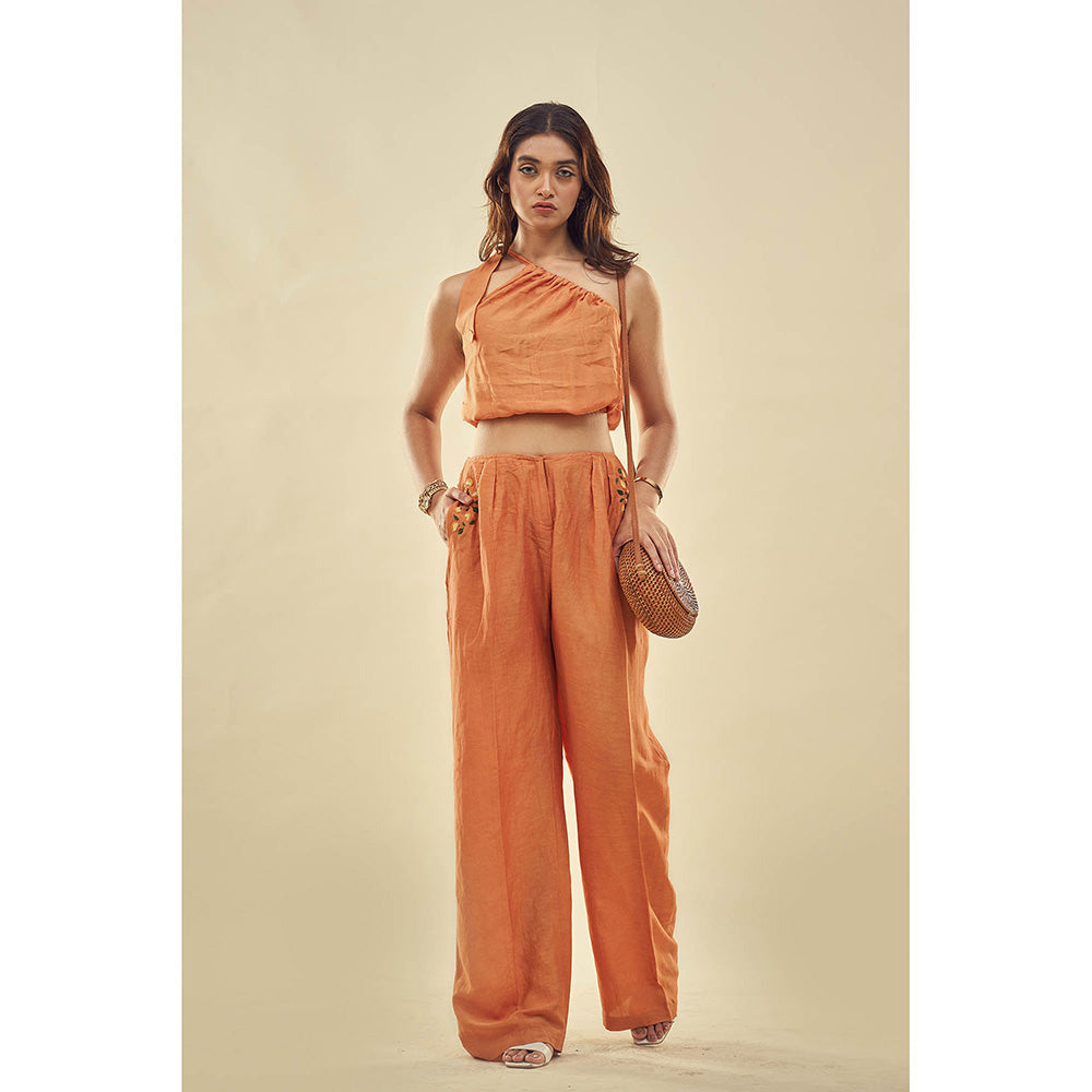 AFFROZ Summer Paradise Rust Co Ord (Set of 2)