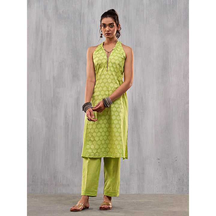 AFFROZ Ulfat Lime Green Kurta & Pant (Set of 2)