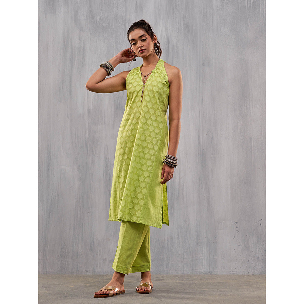 AFFROZ Ulfat Lime Green Kurta & Pant (Set of 2)