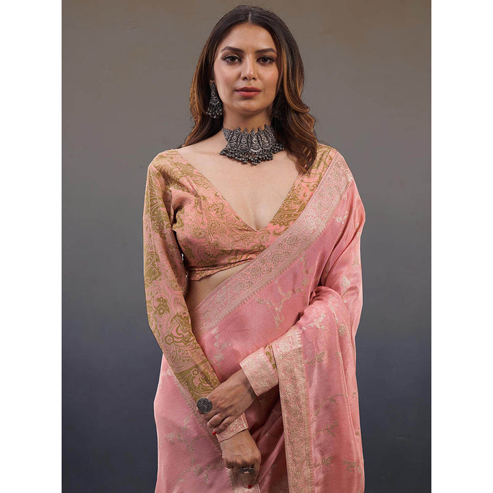 AFFROZ Noor Jacquard Saree with Stitched Blouse