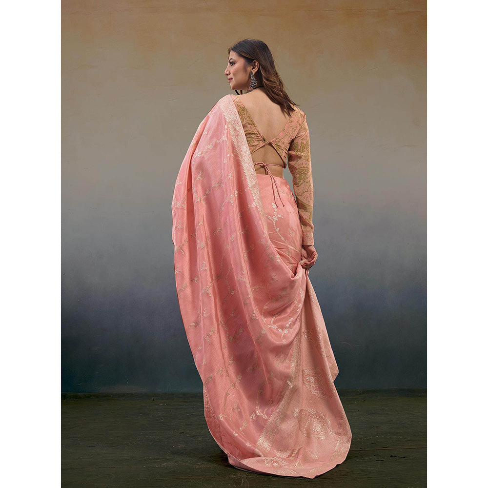 AFFROZ Noor Jacquard Saree with Stitched Blouse