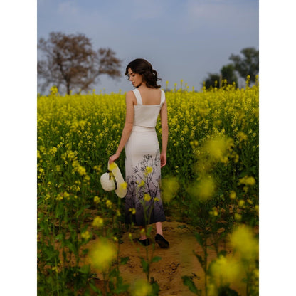 AFRIYA Monochrome Meadow Crop Top and Skirt Co-Ord