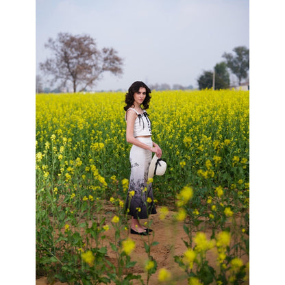 AFRIYA Monochrome Meadow Crop Top and Skirt Co-Ord