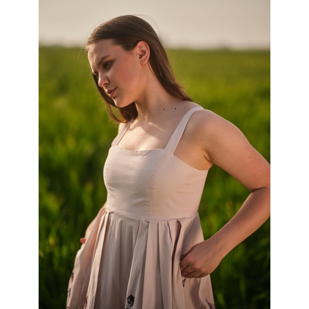 AFRIYA Peach Lilies Meadow Long Dress