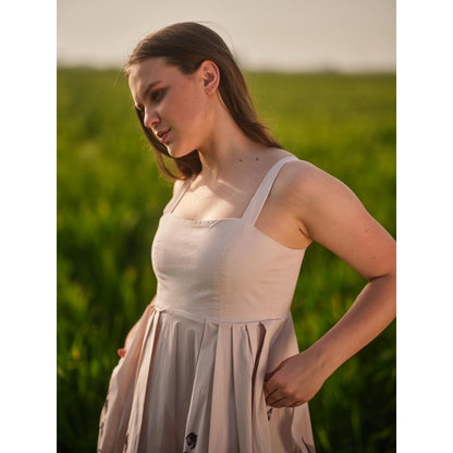 AFRIYA Peach Lilies Meadow Long Dress